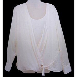 Chico's Tank & Blouse Set Faux Wrap PLUS 16/18 (3) Chiffon  Flowy Career Top